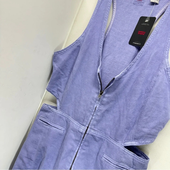 Levi's Radon Cut-Out Women Romper Purple Size Medium Pocket Soft Downtown Girl - Picture 9 of 14